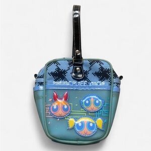 Vintage 2001 Y2k Power Puff Girls Mini Blue & Black Handbag Purse